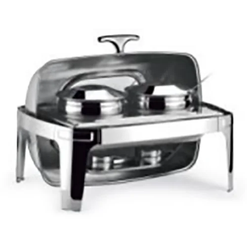 Stainless Steel Rectagular Roll Top Soup Kettle With Show Window