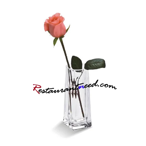 H168mm Acrylic Square Base Round Rim Vase
