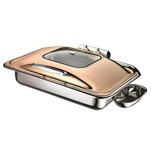 Full Size Chafing Dish W/Glass Window Lid(Rose Golden)