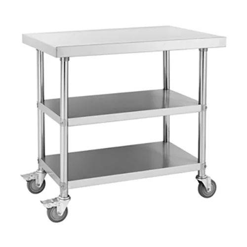 304SS 600mm Mobile Work Bench With 2 Under Shelfs