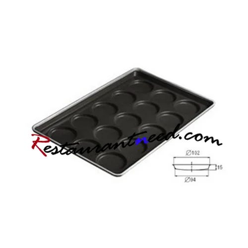 4'' Non-Stick 15 Individual Curved Bottom Hamburger Bun Pan
