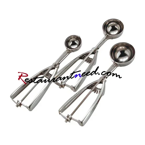 Stainless Steel Round Ice Cream Scoop With Squeeze Handle