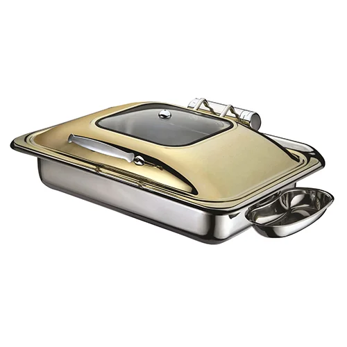 Full Size Chafing Dish W/Glass Window Lid(Golden)
