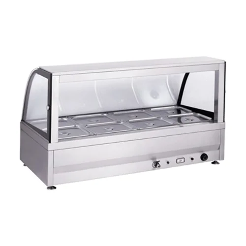 Electric 12 Pans Buffet Hot Food Display with Curved Glass