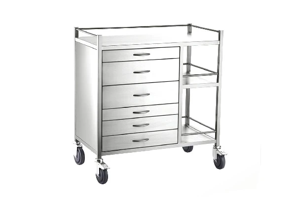 Six Drawer Anaesthetic Trolleys with Side Shelves YMT-01