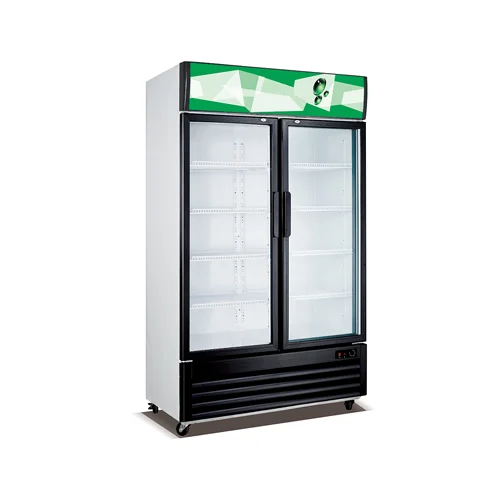 818L 2 Doors Static Cooling Vertical Showcase With Single Temperature With Fan