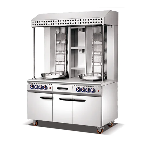 8 Burners Gas Type Shawarma Machine with Unit &Cabinet