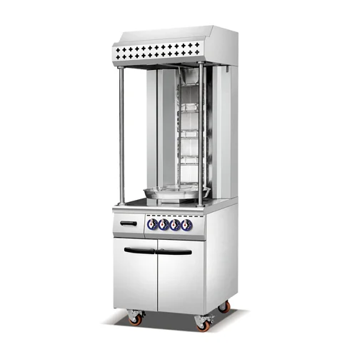 Single Row Gas Type Shawarma Machine with Unit &Cabinet