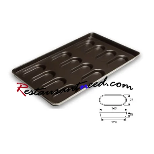 Non-Stick 12 Individual Rectangle Hamburger Bun Pan