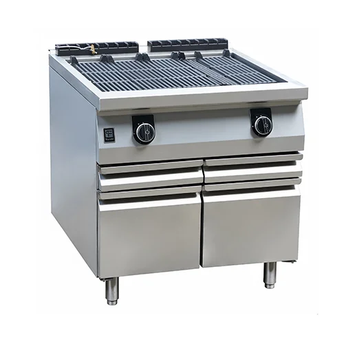 900 Luxe Series Gas Lava Rock Grill with Cabinet