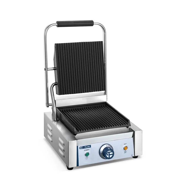 Single Head Top & Bottom Both Grooved Panini Grill