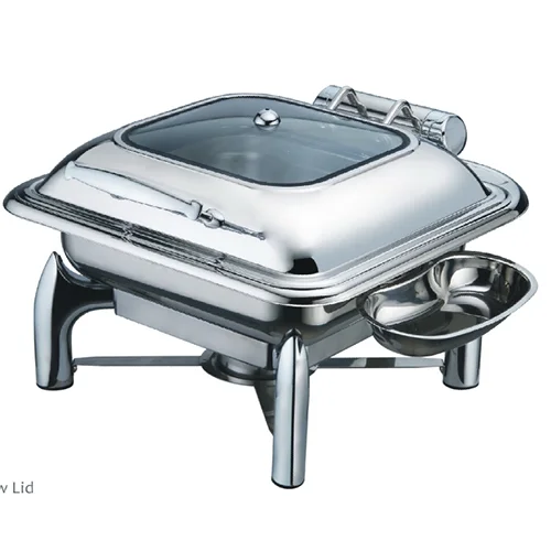 2/3 Size Chafing Dish W/Glass Window Lid