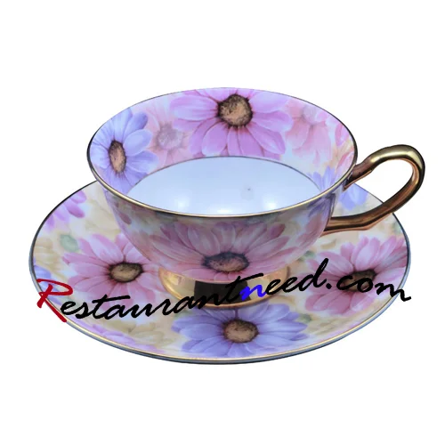 160ml YAMI Chrysanthemum Tea Cups & Saucers 2 Set