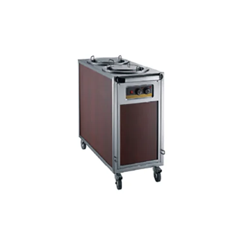 2-Holder Wood Grain Heated Plate Trolley
