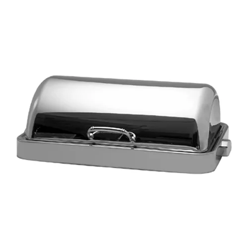 Electric Built-in Oblong Visible Roll Top Soup Station With Double Food Pans