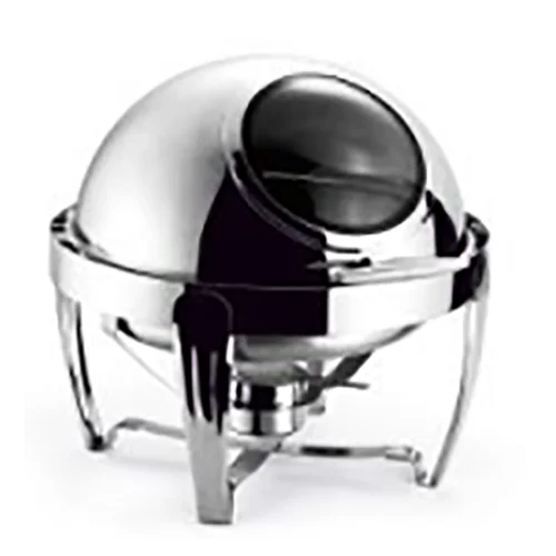 Stainless Steel Round Roll Top Chafing Dish With Show Window