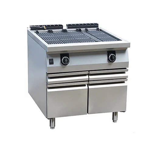 750 Luxe Series Gas Lava Rock Grill with Cabinet