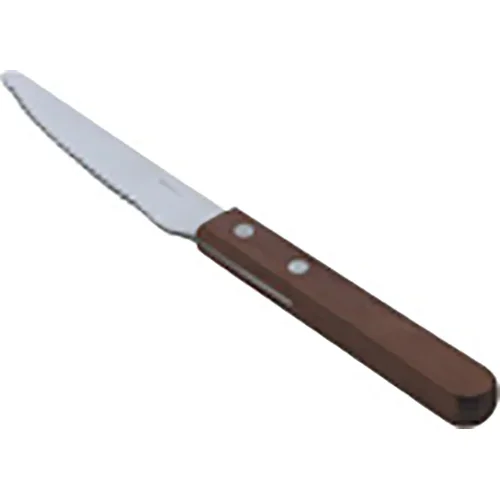 Stainless Steel Knife With Red Wooden Handle