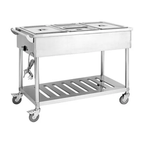 Electric 6 Pans Bain Marie Buffet Trolley
