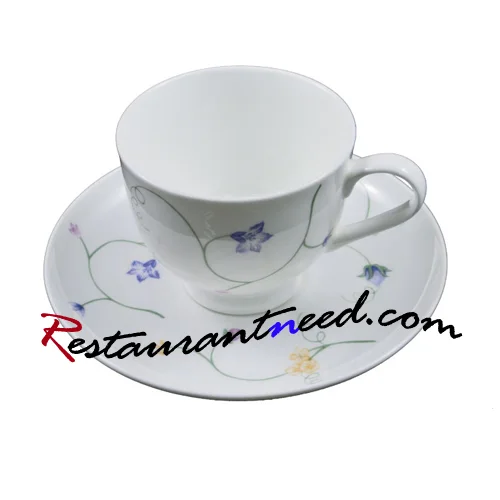 150ml YAMI Lotus Coffee Cups & Saucers 5 Set