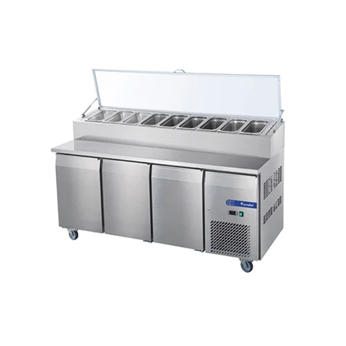 3 Door Fancooling Salad Bar Prep Station 490L