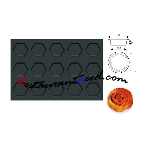 Non-Stick 15 Cups Hexagon Cake Mould