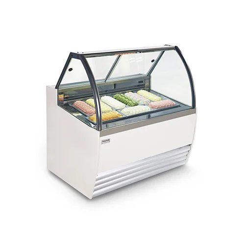 Ten pans Curved Glass Gelato Showcase