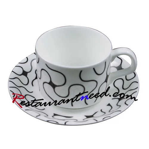 150ml YAMI Lines Coffee Cups & Saucers 5 Set