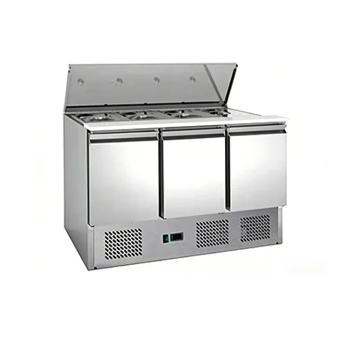 FEELART 3 Door Salad Work Bench with Chopping Top 350L
