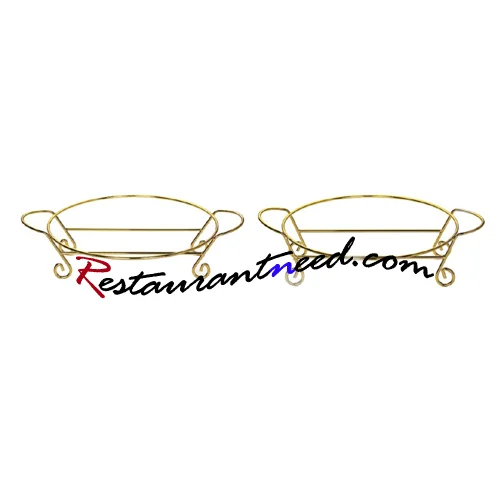 Gilded Round Food Display Stand With Handles