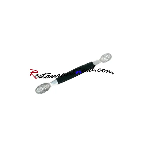 Stainless Steel Double Egg Shaped Heads Melon Baller With Plastic Handle