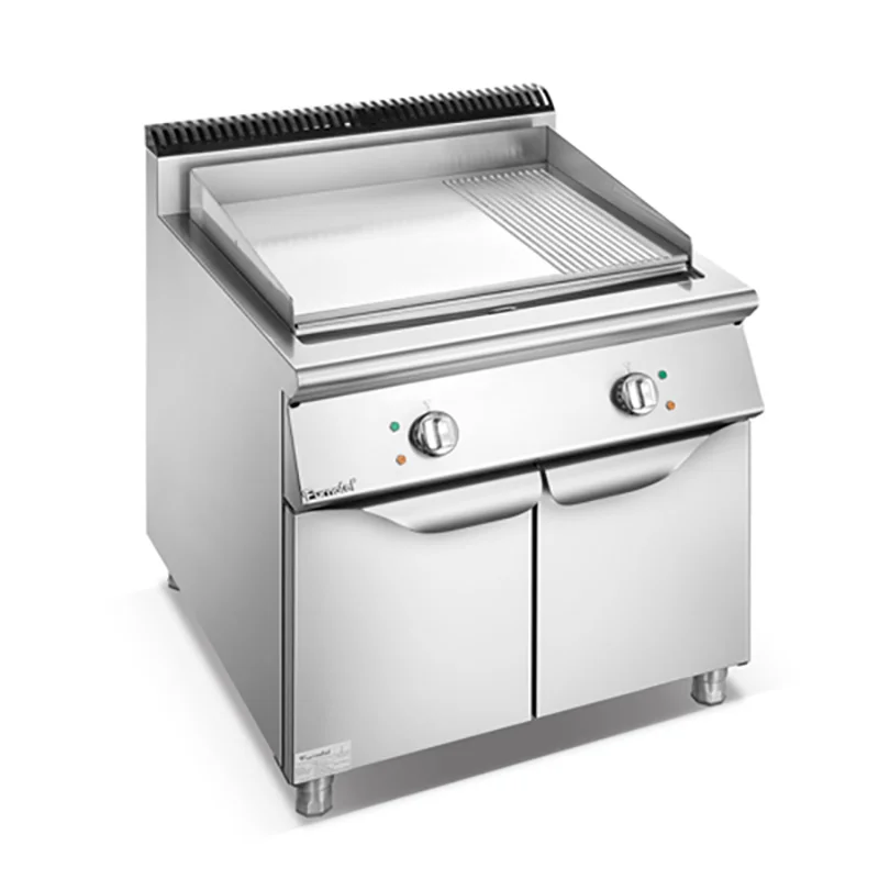 700 Series Electric 2/3 Flat 13 Grooved Griddle With Cabinet