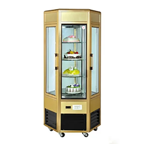 Six-sided Vertical Glass Refrigerated Deli Case