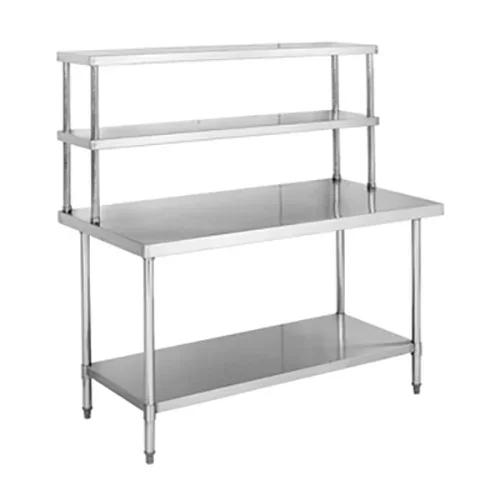 304SS 600mm Work Bench With Double Overshelf