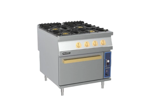 MARKPHILI Gas 4-burner range with electric oven M-LPF8H-OE-G