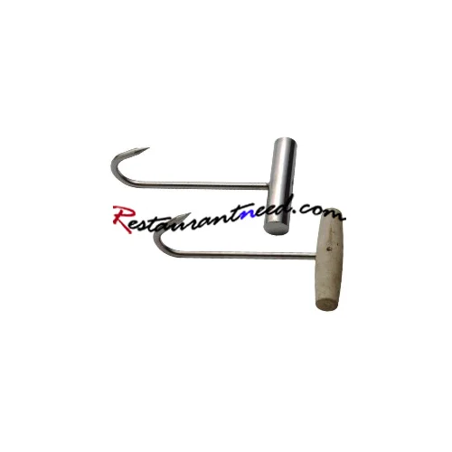 Stainless Steel Short J Hook With Wood Handle