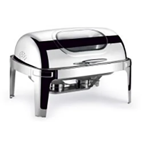 Stainless Steel Rectagular Roll Top Chafing Dish With Show Window