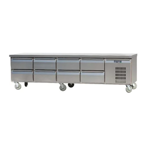 FEELART FED22370CS080 8-Drawer Stainless Steel Refrigerated Chef Base (346L)