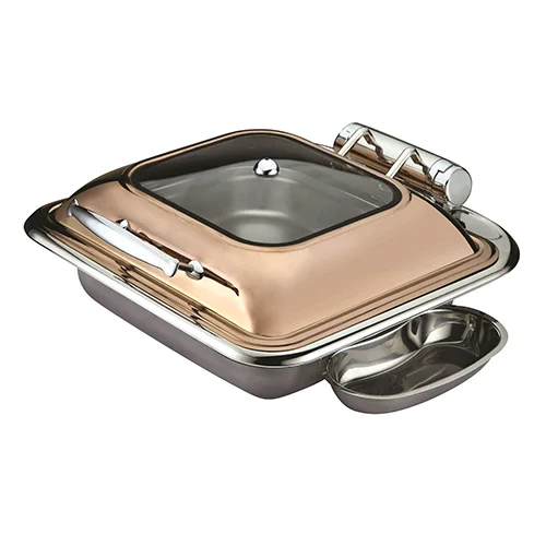 2/3 Size Chafing Dish W/Glass Window Lid(Rose Golden)