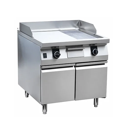 900 Luxe Series Gas 1/3 Flat 2/3 Grooved Griddle with Cabinet