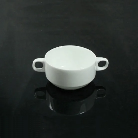 5.5" Ceramic Double Ears Soup cup with dish