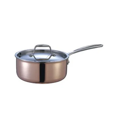 S.S. Three-ply Copper Sauce Pan With Cover
