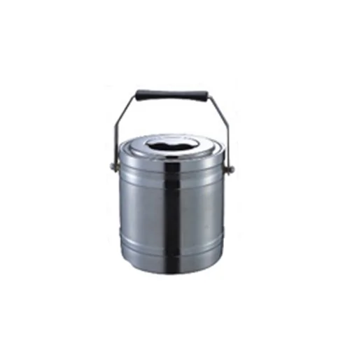 Hand-held Straight Double Ply Stainless Steel Ice Bucket