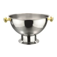 15'' Stainless Steel Salad Bowl With Titanium Plated Handle
